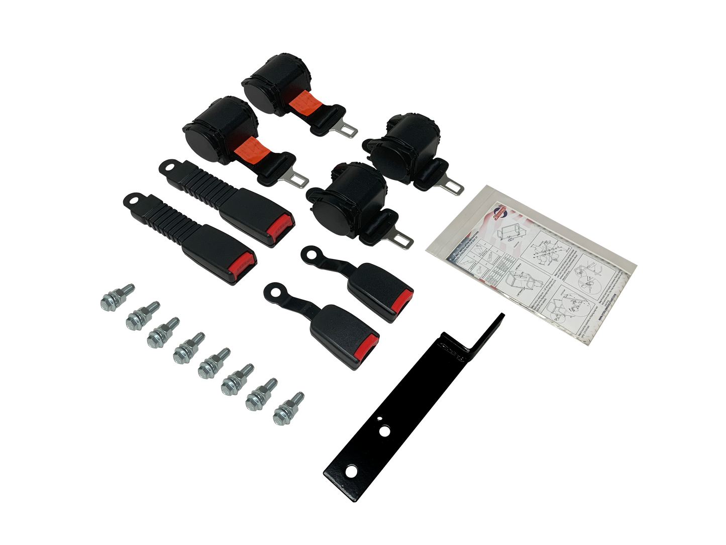 SEAT BELT KIT-4 RETRACTABLE BELTS W/HARDWARE